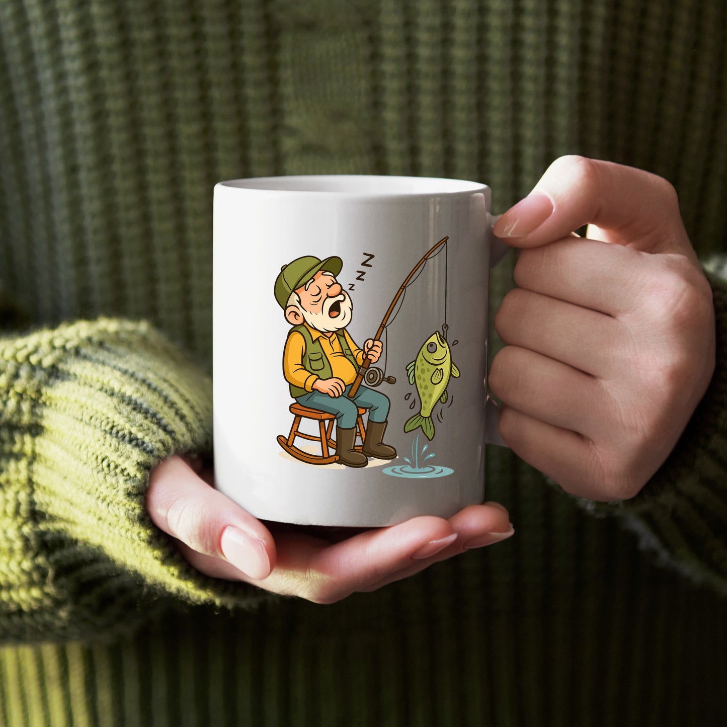 🎣 Angler-Opa Tasse – "Ich schlafe nicht, ich konzentriere mich!"