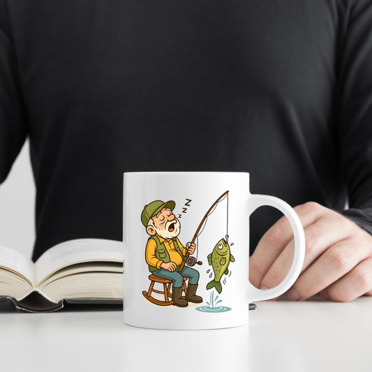 🎣 Angler-Opa Tasse – "Ich schlafe nicht, ich konzentriere mich!"