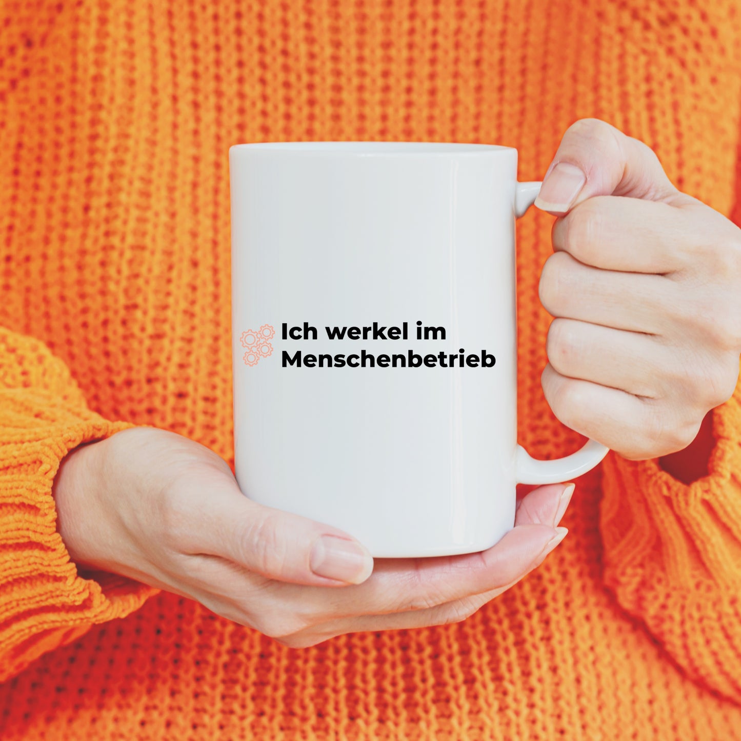 🛠️Pflegehumor Tasse – „Ich werkel im Menschenbetrieb“