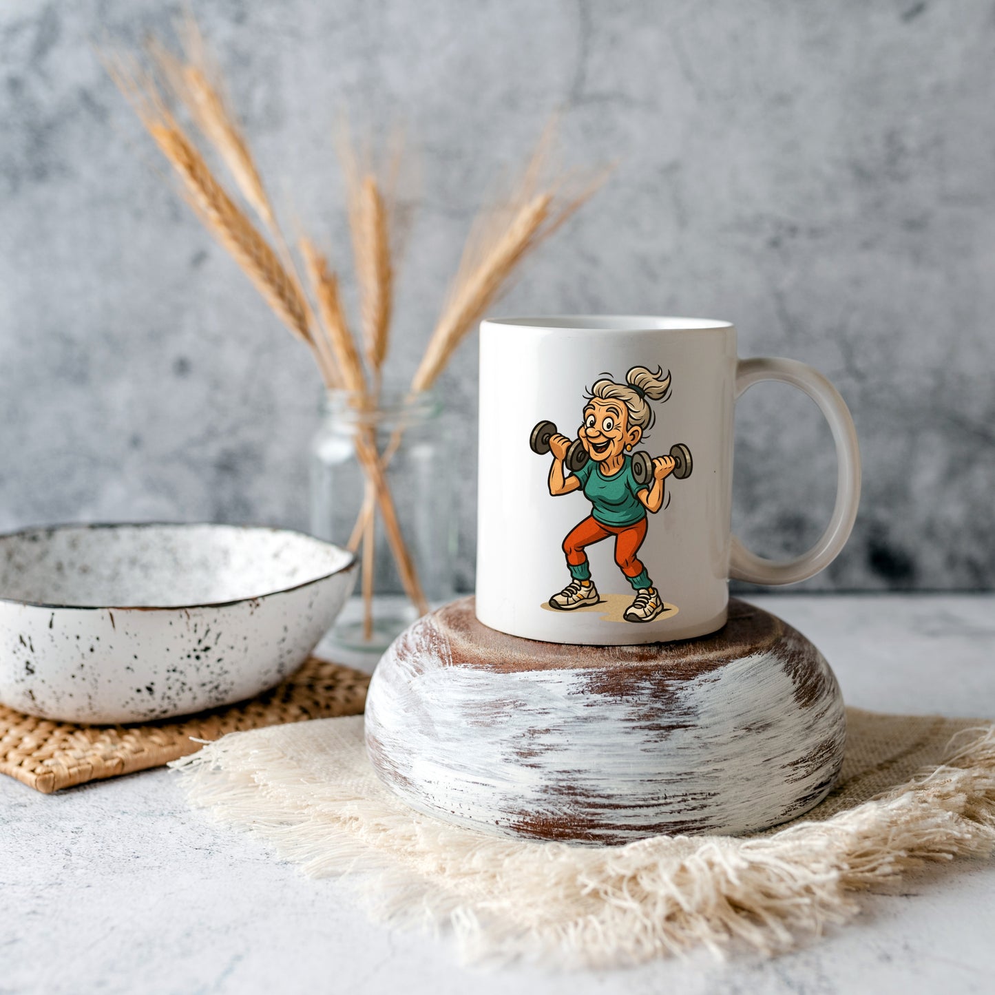 💪 Oma Fitness Tasse – Die stärkste Oma im Seniorenclub!