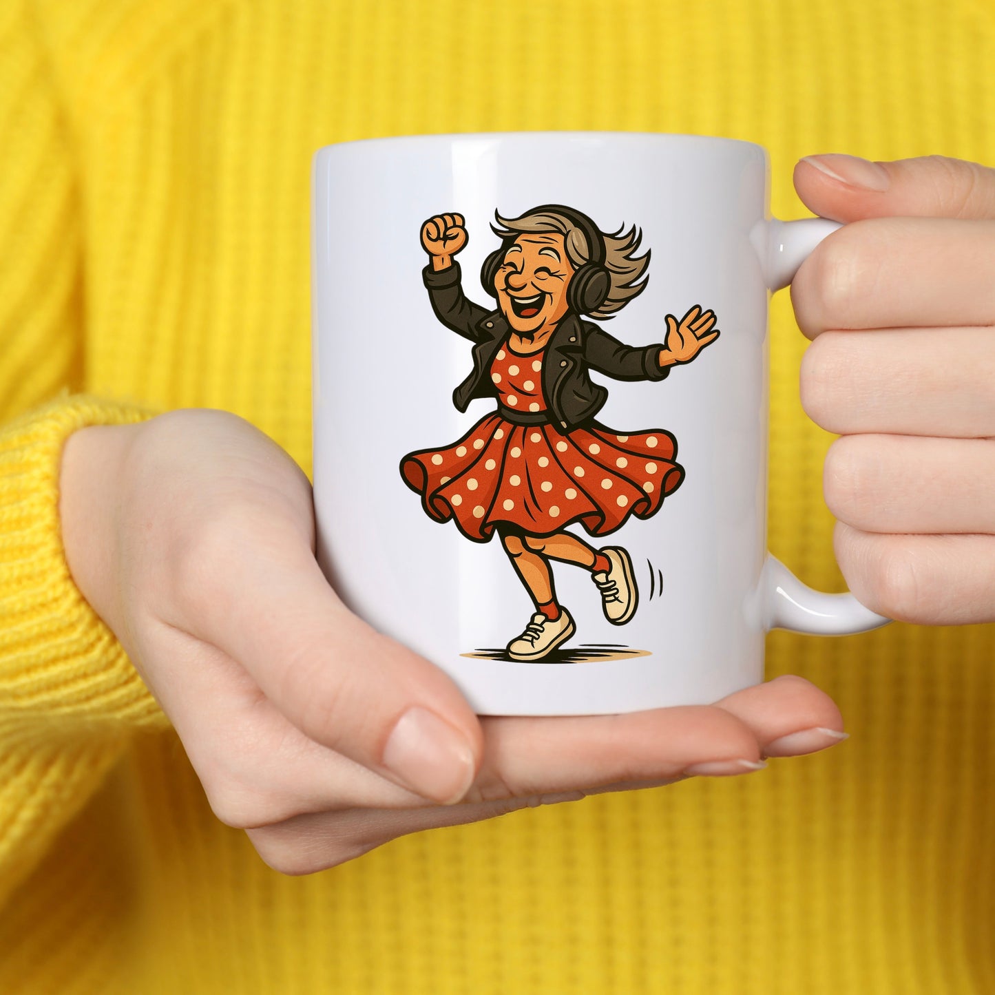 🎸 Oma Rock’n’Roll Tasse – Die Queen der guten Laune