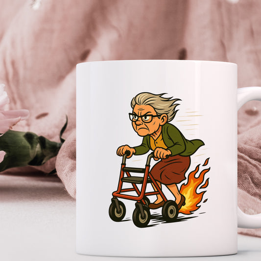 🔥 Oma Rollator Tasse – Senior Speed Mode