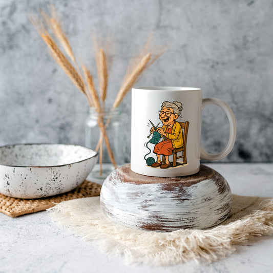 🧶 Oma Strick Tasse – Die Nadel-Ninja unter den Seniorinnen