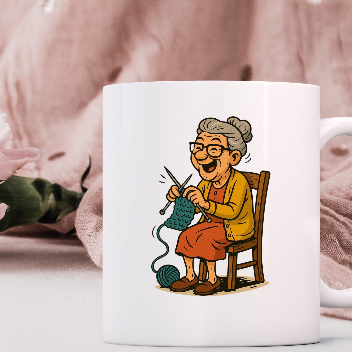 🧶 Oma Strick Tasse – Die Nadel-Ninja unter den Seniorinnen
