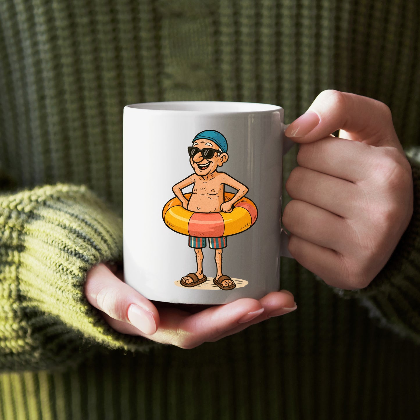 🏖️ Schwimmbad-Opa Tasse – Lustiges Geschenk für Senioren & Opa-Fans