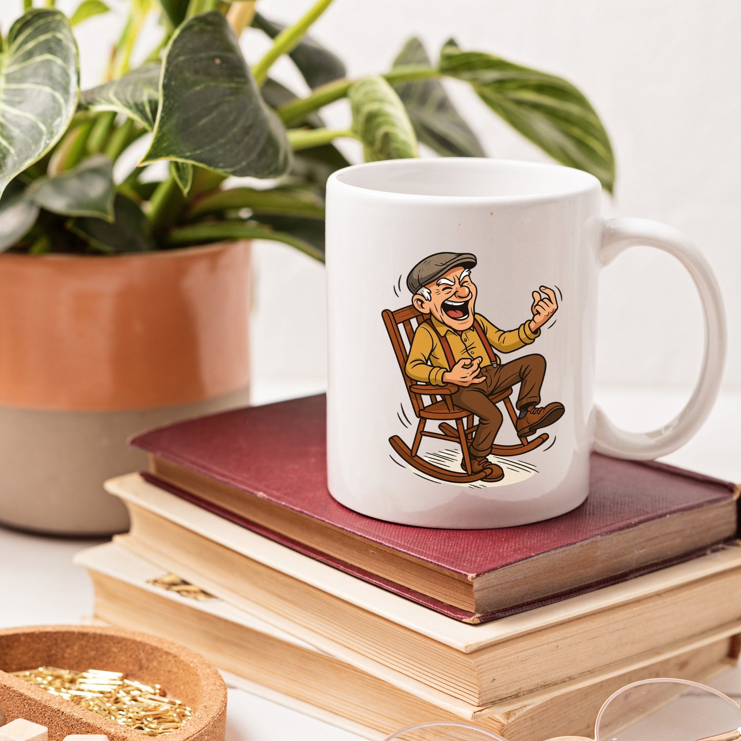 🎸 Opa Luftgitarre Tasse – Wenn Pflegealltag Rock’n’Roll wird