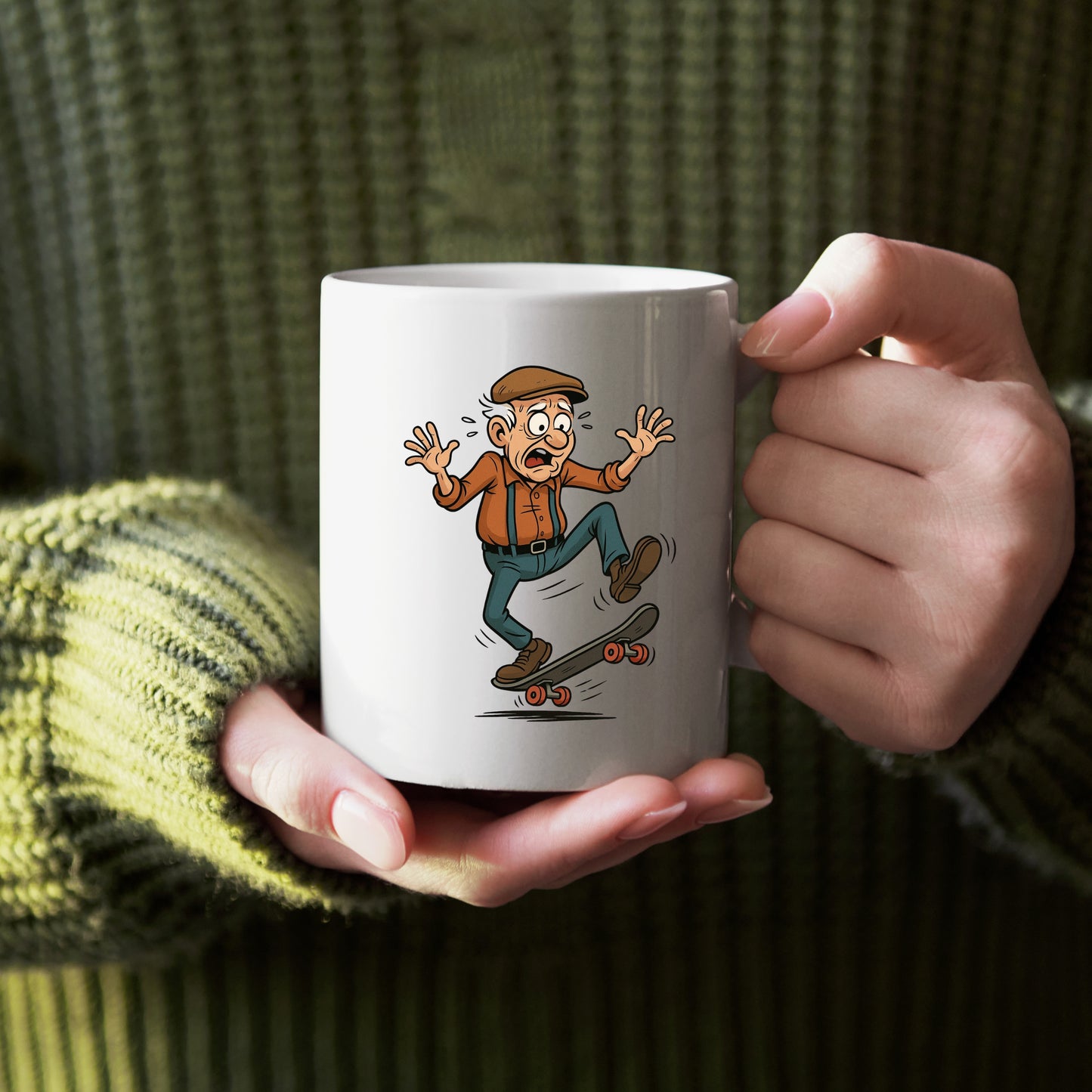 🛹 Skateboard-Opa Tasse – Humorvolles Geschenk für Senioren & Opa-Fans