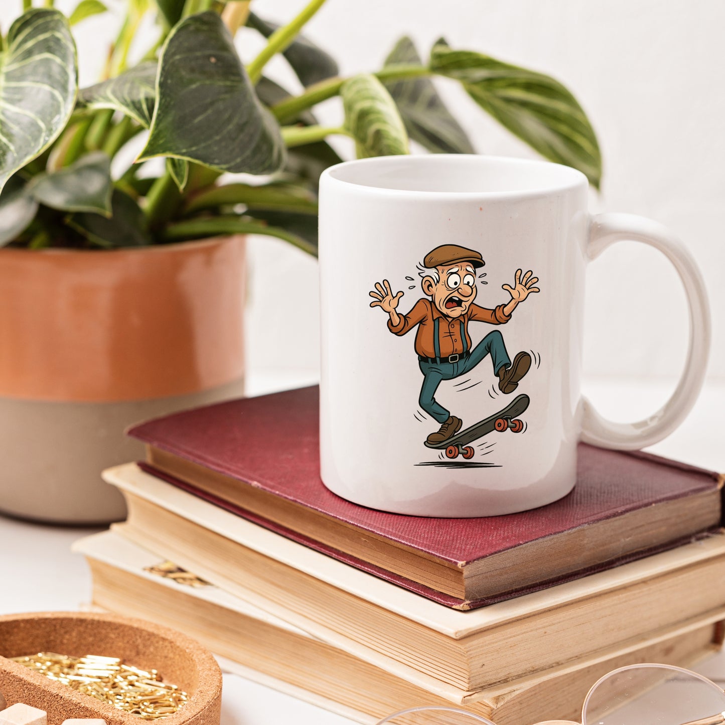 🛹 Skateboard-Opa Tasse – Humorvolles Geschenk für Senioren & Opa-Fans